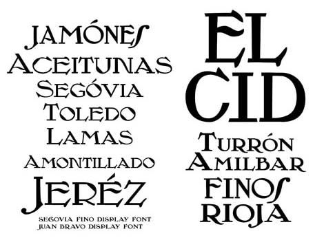 Joayas de Espanha, fontes de tipografos.net