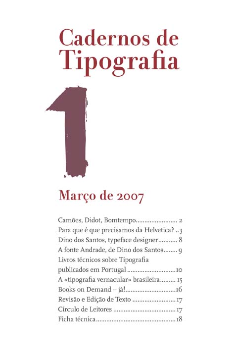 Cadernos de Tipografia Nr.1 tipografos.net