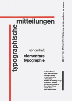 Elementare Typografie  Sonderheft der Typographischen Mitteilungen 1925