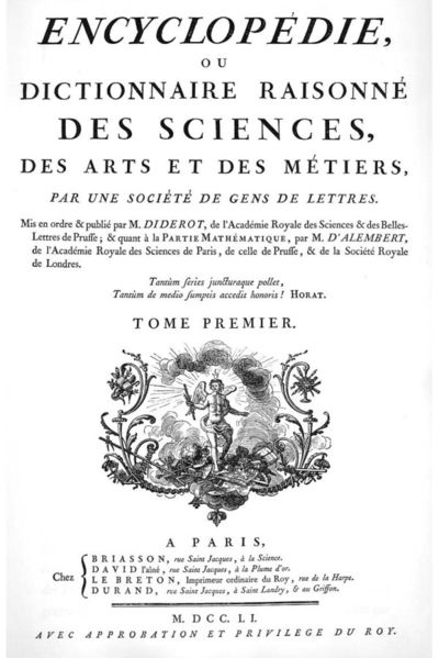 Dictionnaire raisonn des sciences, des arts et des mtiers. publi entre 1751 et 1772