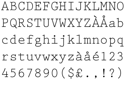 A monospaced font originally designed for IBM typewriters.